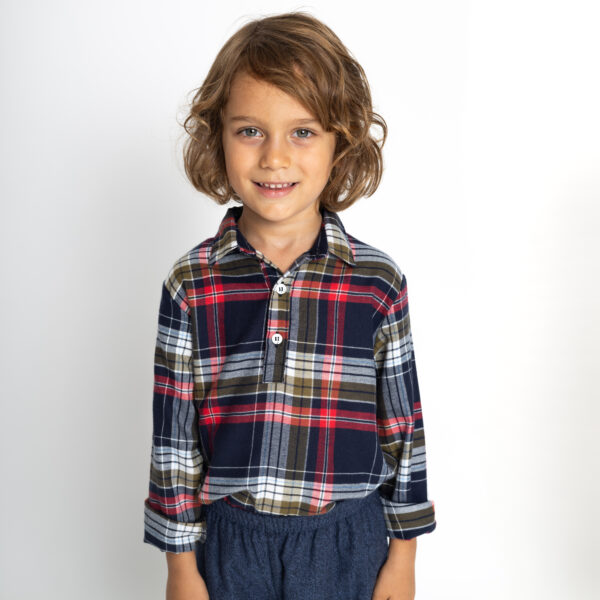 camicia bambini moreno flanella scozzese montagna i Versiliani